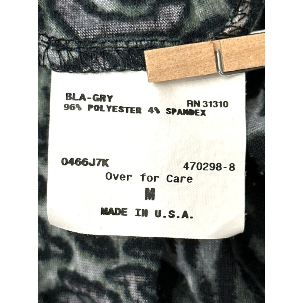 AB Studio Leopard Print Cardigan Black Gray Medium Lightweight Knit Open Front - Picture 7 of 9